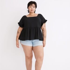 Plus Knit Lightspun Ruffle-Hem Top